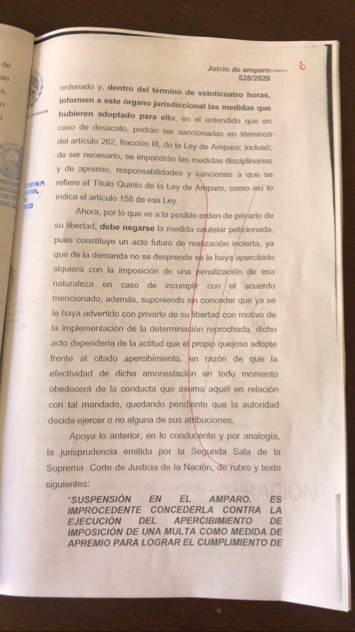 Conceden suspensión contra el aislamiento social en Jalisco