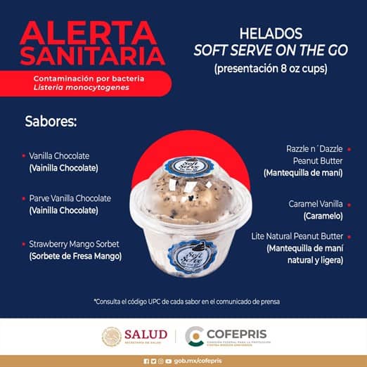 Alerta la Cofepris por helado contaminado con bacteria que se vende en México