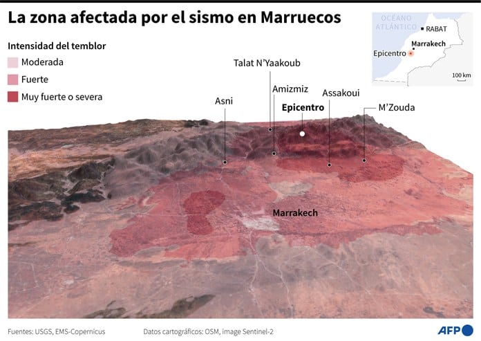Socorristas redoblan esfuerzos para hallar sobrevivientes del sismo en Marruecos