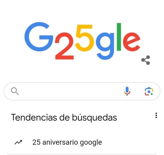 El doodle del día celebra los 25 años del popular buscador