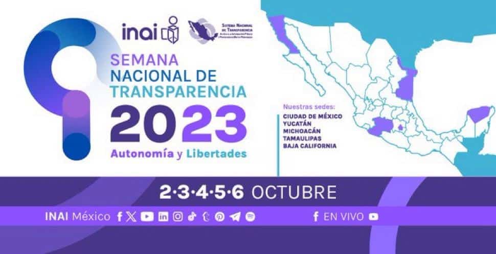 Del 2 al 6 de octubre se realizará la Semana Nacional de Transparencia en 5 sedes clave para fortalecer la democracia