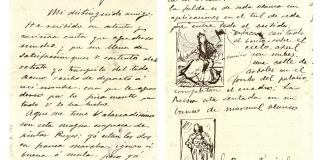 Halladas seis cartas inéditas de Joaquín Sorolla con bocetos de retratos y reflexiones
