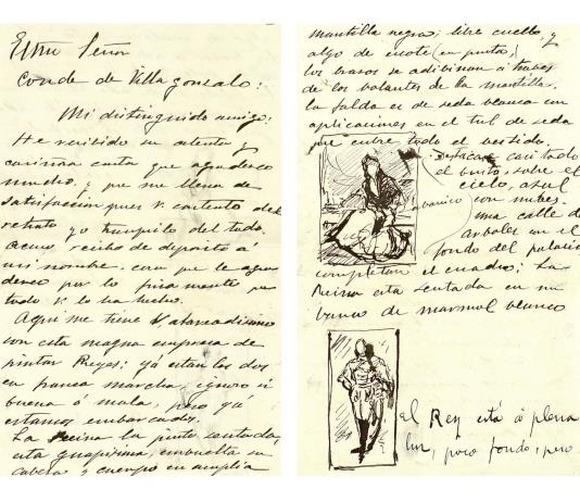 Halladas seis cartas inéditas de Joaquín Sorolla con bocetos de retratos y reflexiones