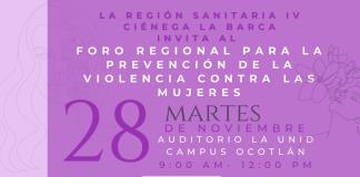 La región sanitaria IV convoca al foro regional para la prevención de violencia contra las mujeres