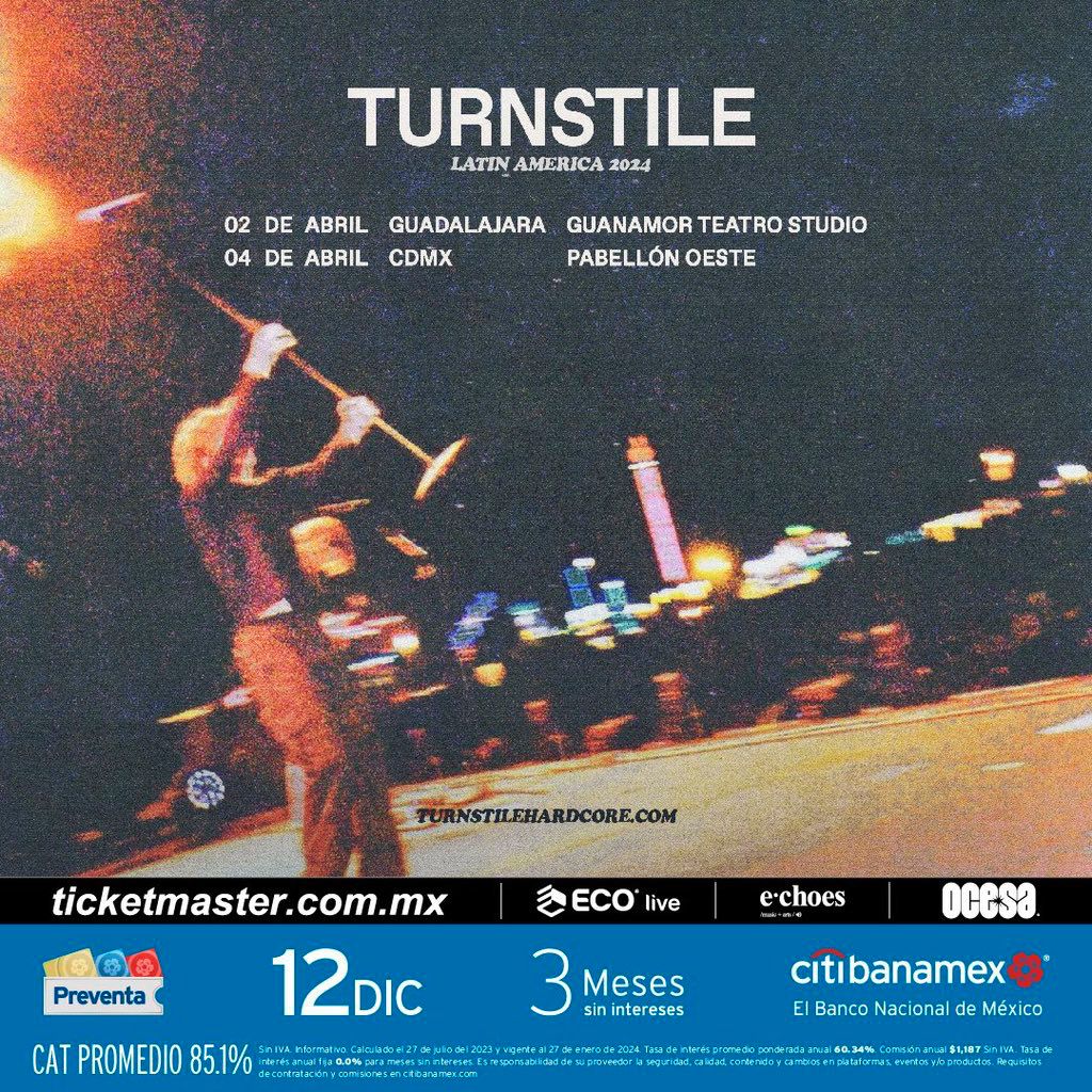 El hardcore de Turnstile llega a Guadalajara en su explosiva gira latinoamericana 2024