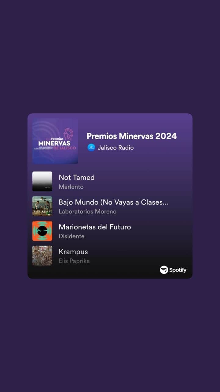 Previo a los Premios Minervas, puedes escuchar la playlist de las canciones nominadas en Spotify