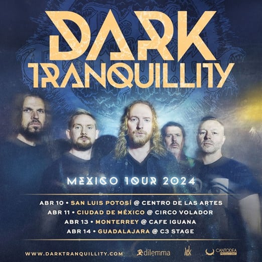 La leyenda del metal sueco, Dark Tranquillity, desatará su furia en cuatro ciudades mexicanas en abril