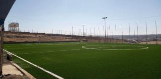 Inauguran el nuevo empastado en la cancha de la Unidad Deportiva "Benito Juárez"
