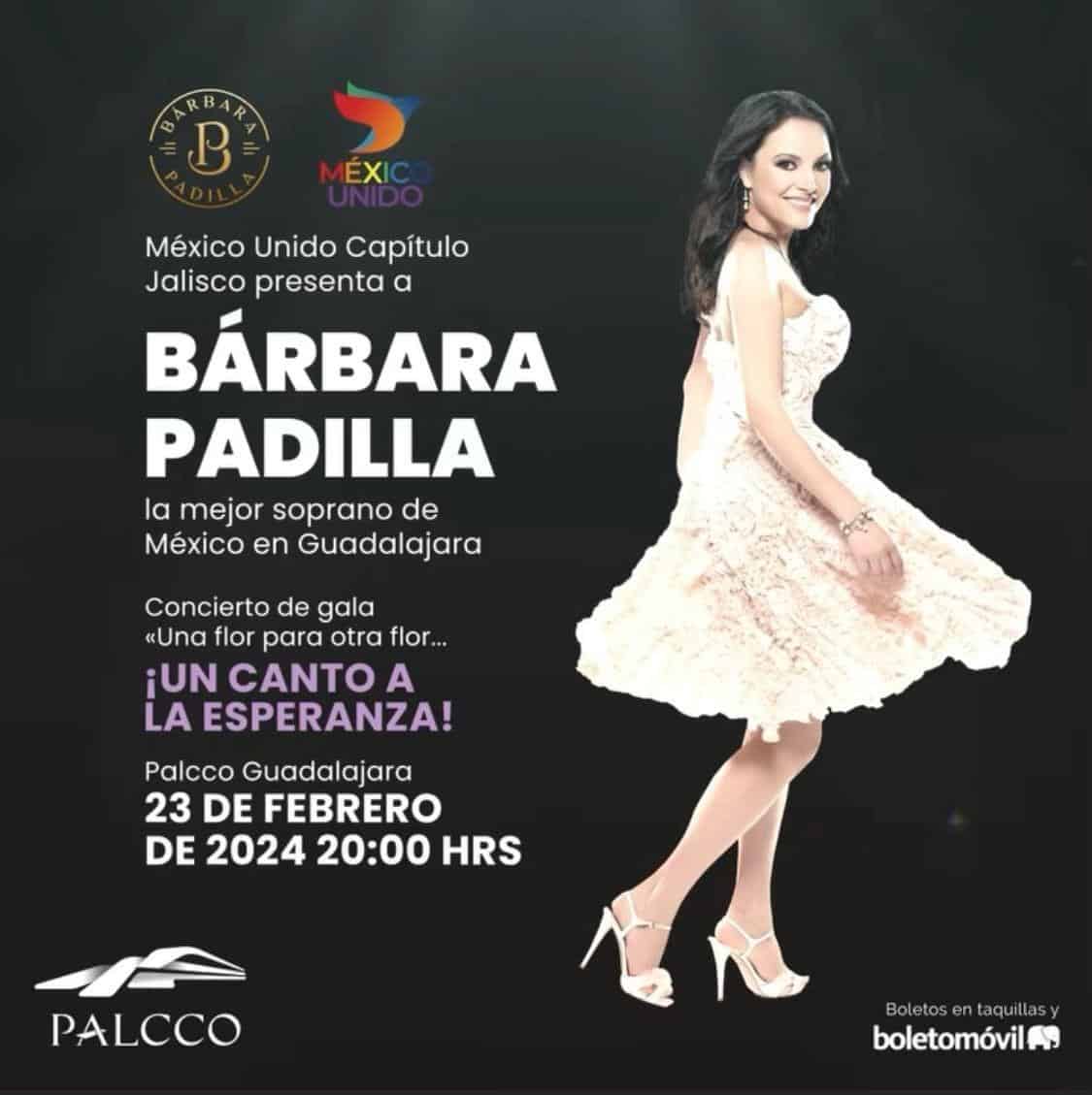 La soprano mexicana Bárbara Padilla ofrecerá un concierto para su público en Palcco