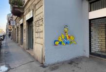 Un mural callejero de Los Simpson en Gaza, incluido en itinerario multicultural en Milán