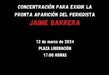 Convocan a concentración para exigir la localización de Jaime Barrera