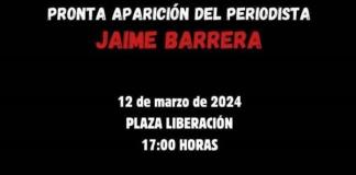 Convocan a concentración para exigir la localización de Jaime Barrera