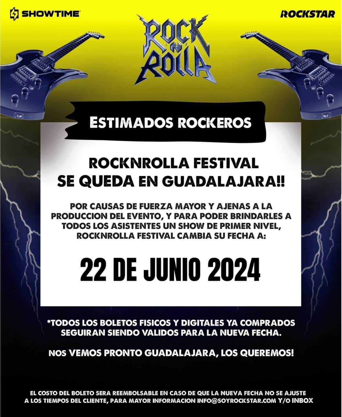 Posponen para junio el festival Rock NRolla en Guadalajara