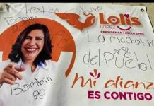 Por "violencia de género" al vandalizar una manta de propaganda, candidata de MC presentará queja ante IEPC