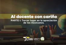 Al docente con cariño Parte I: Tercer lugar en la apreciación de los mexicanos