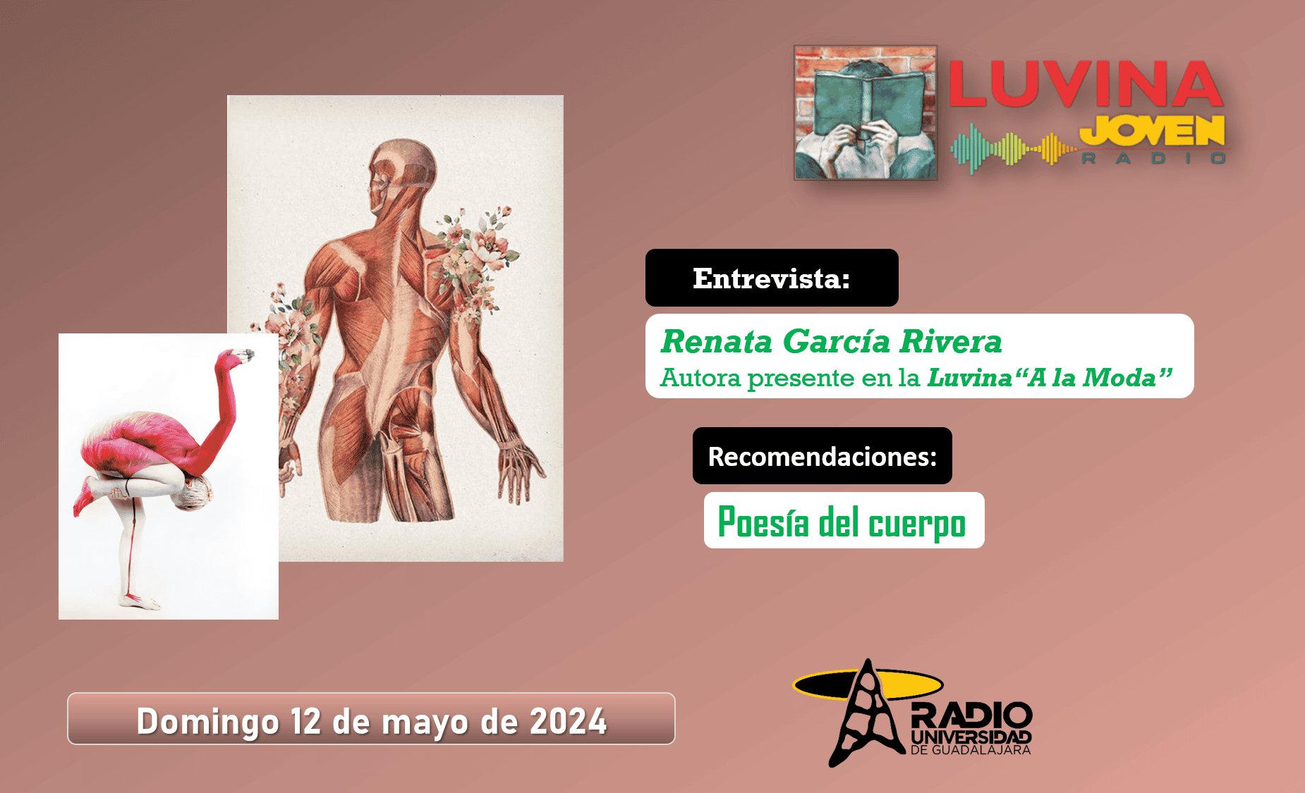Poesía del cuerpo. Renata García Rivera en la Luvina 114. Luvina Joven Radio 12 mayo 2024 Poesía del cuerpo. Renata García Rivera en la Luvina 114. Luvina Joven Radio 12 mayo 2024