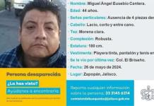 Familiares de Miguel Ángel Eusebio Cantera quien desapareció el domingo pasado piden ayuda de la población para dar con su paradero