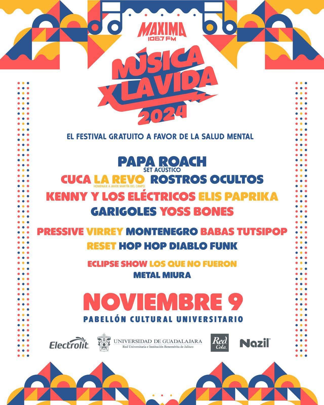 Papa Roach encabeza el festival Música X La Vida en Guadalajara
