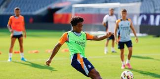 Endrick, de 9 en el entrenamiento del Madrid en el Soldier Field