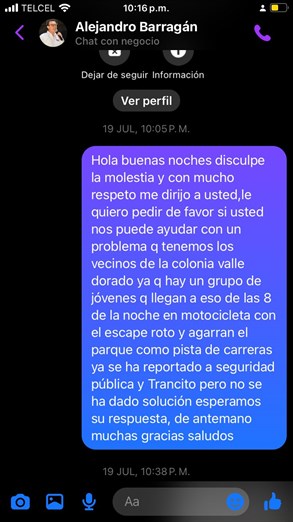 Por ruidosos, habitantes de la colonia Valle Dorado piden que autoridades pongan un alto a motociclistas