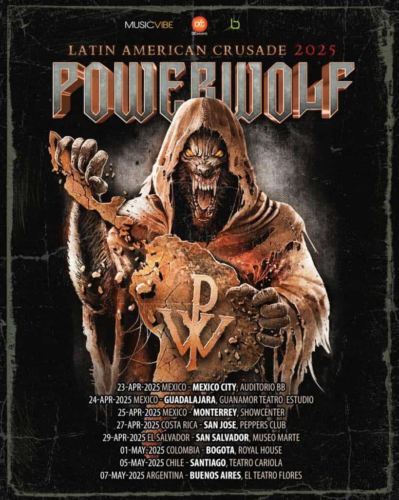 La banda de power metal Powerwolf dará concierto en Guadalajara