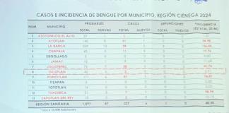 Región Sanitaria IV advierte a Ocotlán por crecientes casos de dengue