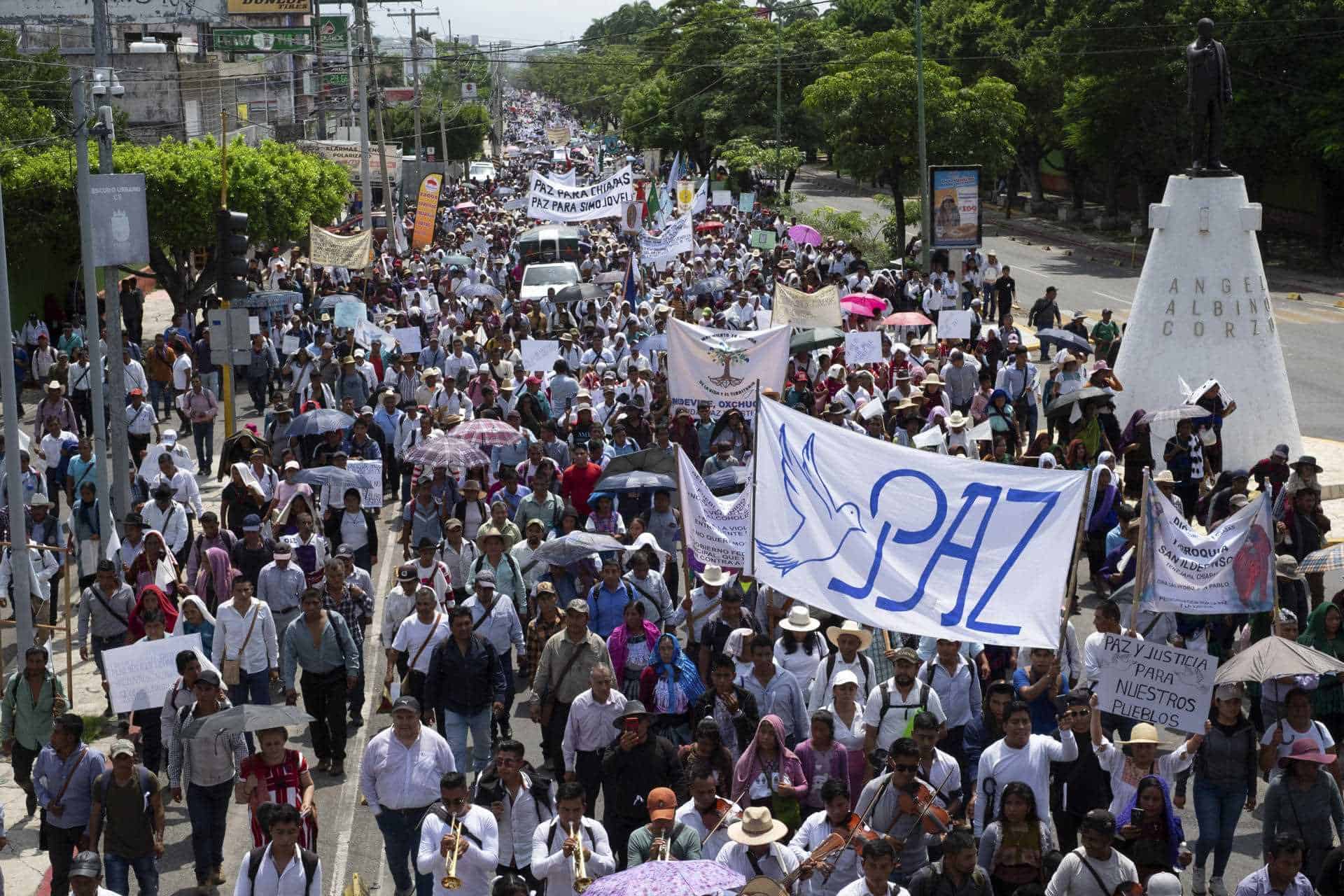 Miles de ciudadanos en Chiapas piden al Gobierno de México parar la violencia del narco