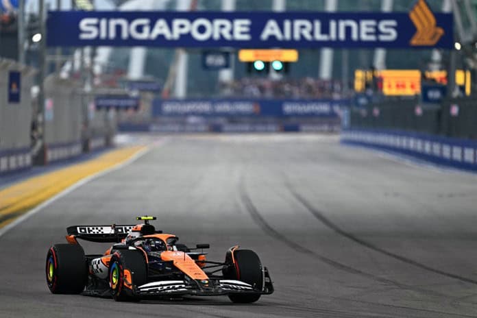 Norris por delante de los dos Ferrari en el segundo libre de Singapur