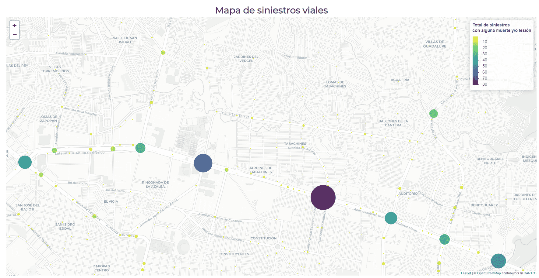 Jesús Michel, Colón y Tabachines, los cruces del Periférico con más muertes en la actualidad