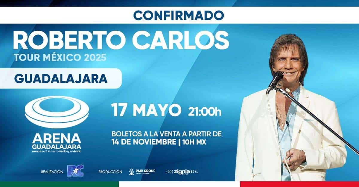 Roberto Carlos anuncia su visita a Guadalajara para mayo del 2025