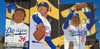 Gigantesco mural recuerda a Fernando Valenzuela en Los Ángeles