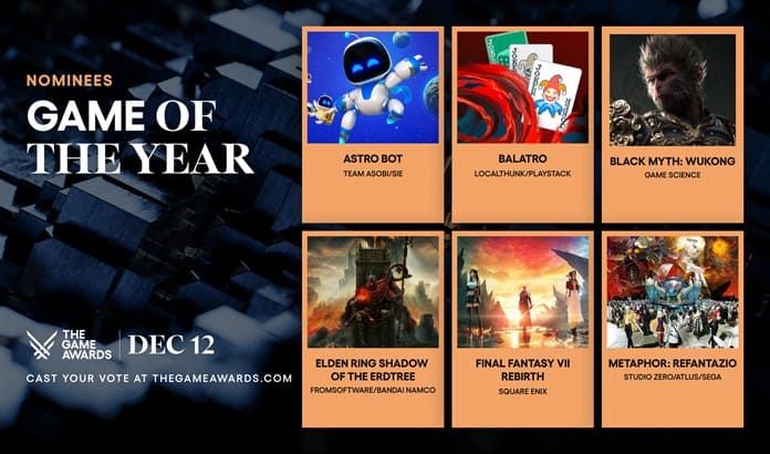 Se revelan los nominados al GOTY 2024