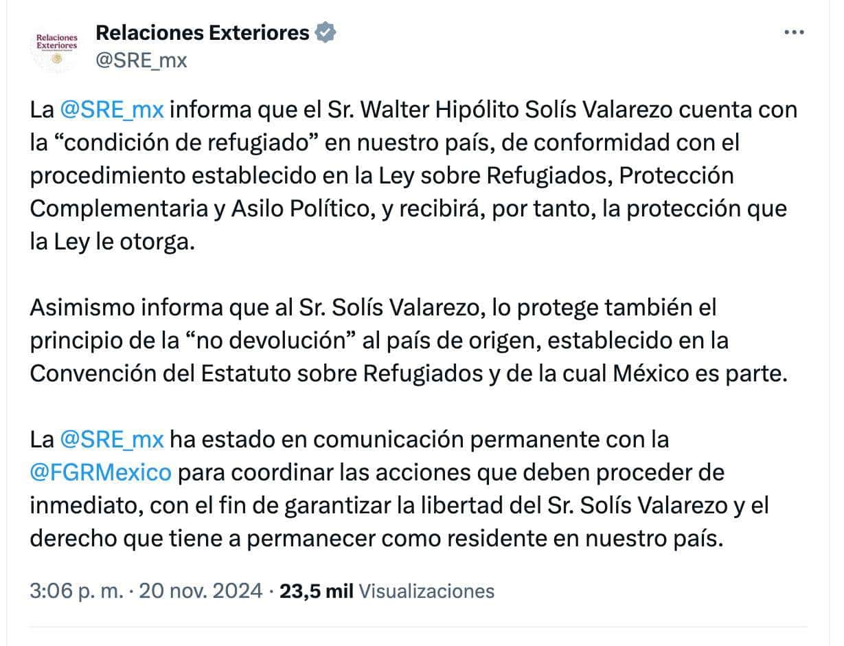 Interpol arresta a exministro ecuatoriano Walter Solís y México rechaza extraditarlo