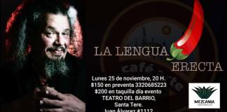 Héctor Caro y su obra La lengua erecta, teatro unipersonal que presentará en Guadalajara