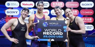 Estados Unidos establece un nuevo récord del mundo en 4x100 libre femenino