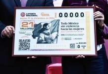 México devela billete de lotería contra la violencia machista