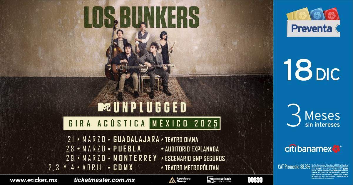 Los Bunkers llegan a Guadalajara con su Gira Acústica y el estreno de MTV Unplugged