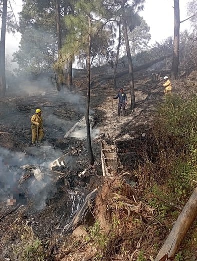 Mueren siete personas en desplome de avioneta en Quitupan