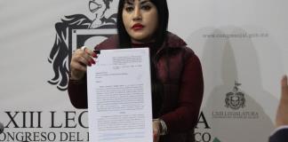 Por sufrir "violencia política", la diputada Brenda Carrera interpuso queja ante el IEPC