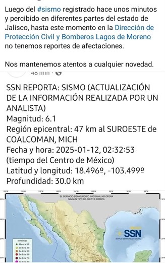 Sin afectaciones Lagos de Moreno ante el sismo del 12 de enero