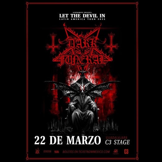 Dark Funeral traerá su oscuridad a Guadalajara con “Let The Devil In”