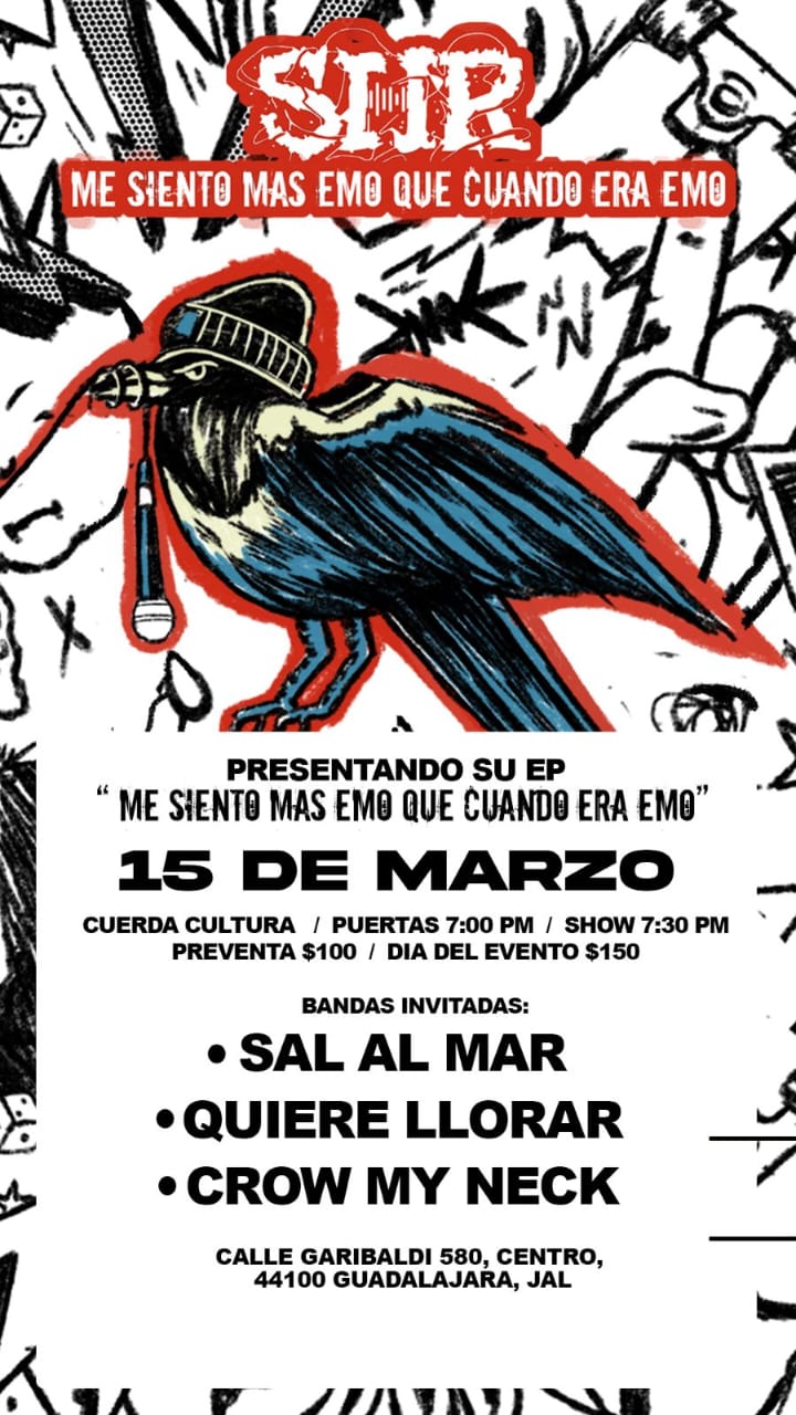 La banda SHR presentará su EP Me siento más emo que cuando era emo en Guadalajara