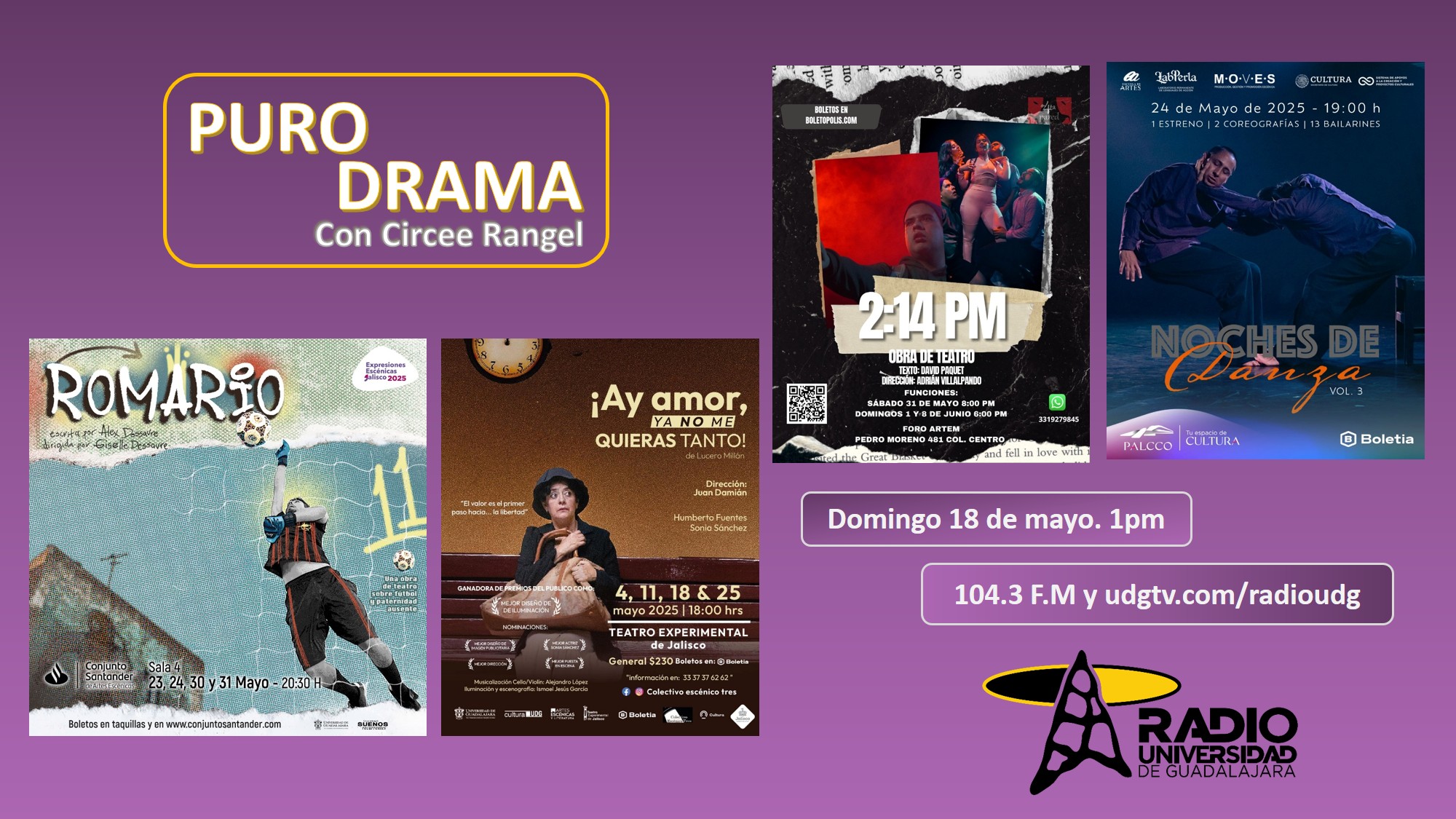 Romario. Ay amor ya no me quieras tanto. 2:14 pm. Noches de danza. Puro Drama 18 mayo 2025 Romario. Ay amor ya no me quieras tanto. 2:14 pm. Noches de danza. Puro Drama 18 mayo 2025