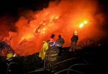 Incendio en vertedero de San Luis del Agua Caliente moviliza a bomberos de Poncitlán, Ocotlán y Protección Civil Jalisco