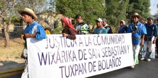 La comunidad wixárika de San Sebastián acordó manifestarse frente al Congreso del Estado