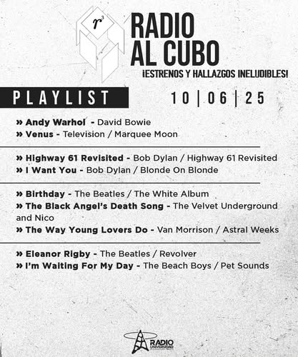 Radio al Cubo - Ma. 10 Jun 2025 Radio al Cubo - Ma. 10 Jun 2025