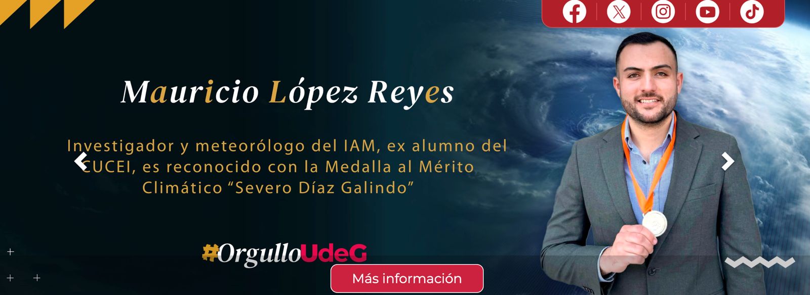 Meteorólogo de la UdeG recibe medalla al mérito climático Meteorólogo de la UdeG recibe medalla al mérito climático
