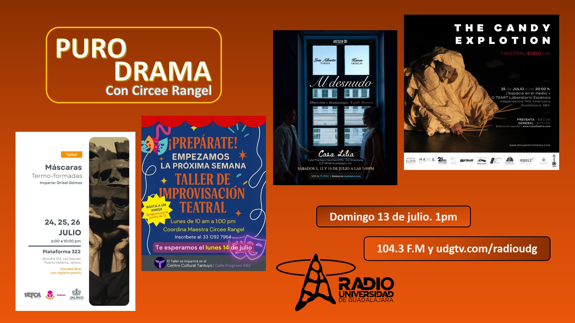 Taller de máscaras. Al desnudo. Encuentro Mares. Taller de improvisación. Puro Drama 13 julio 2025 Taller de máscaras. Al desnudo. Encuentro Mares. Taller de improvisación. Puro Drama 13 julio 2025