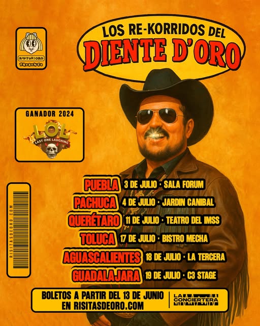 Con su comedia satírica y anécdotas, el ‘Diente D’ Oro’ cerrará su gira de Stand Up en Guadalajara Con su comedia satírica y anécdotas, el ‘Diente D’ Oro’ cerrará su gira de Stand Up en Guadalajara