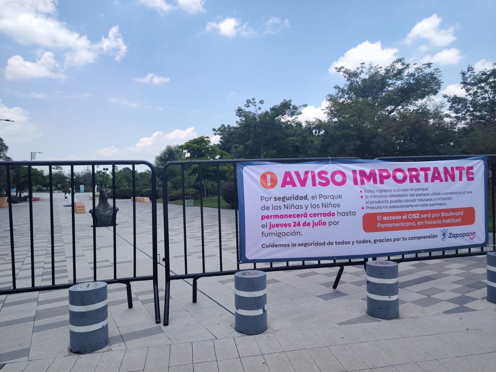 Por plaga de polilla, Zapopan cierra el paso al Parque de las Niñas y los Niños